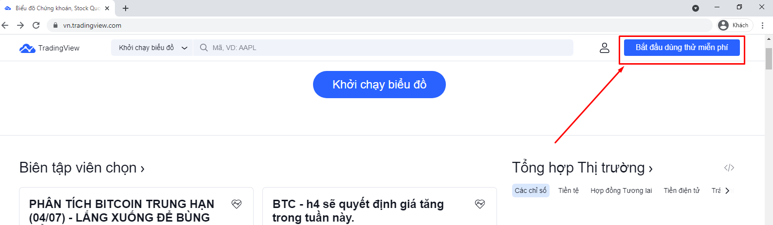 Dang ki tai khoan Trading View