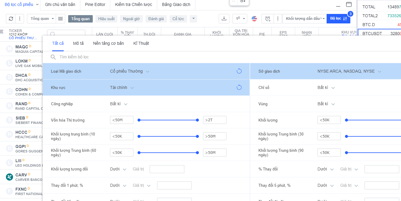 bo loc co phieu tradingview