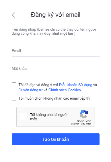 hoan thanh dang ki voi email
