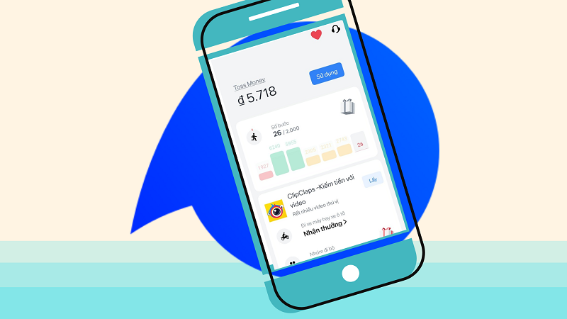 Toss - Ứng dụng đi bộ kiếm tiền đi bộ kiếm tiền