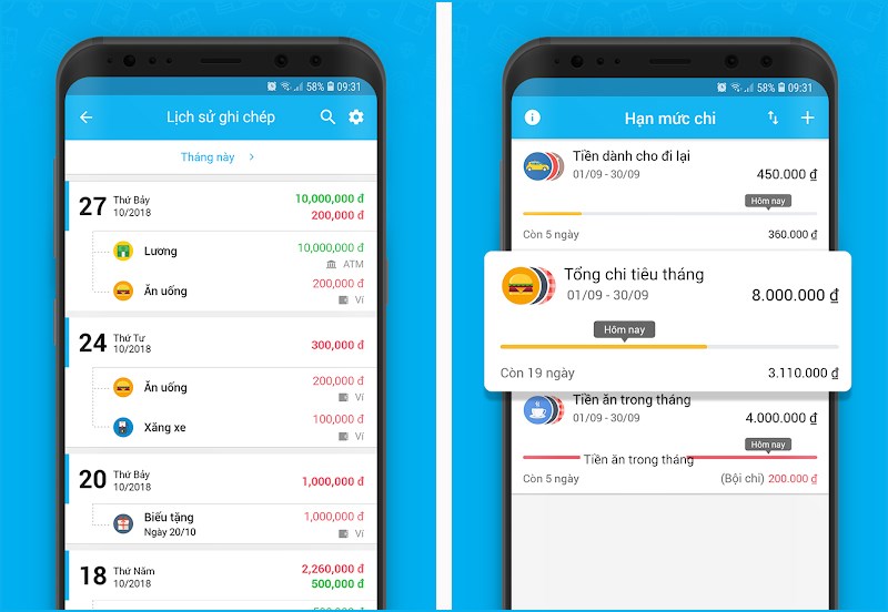 Tận dụng các app quản lý tài chính online.